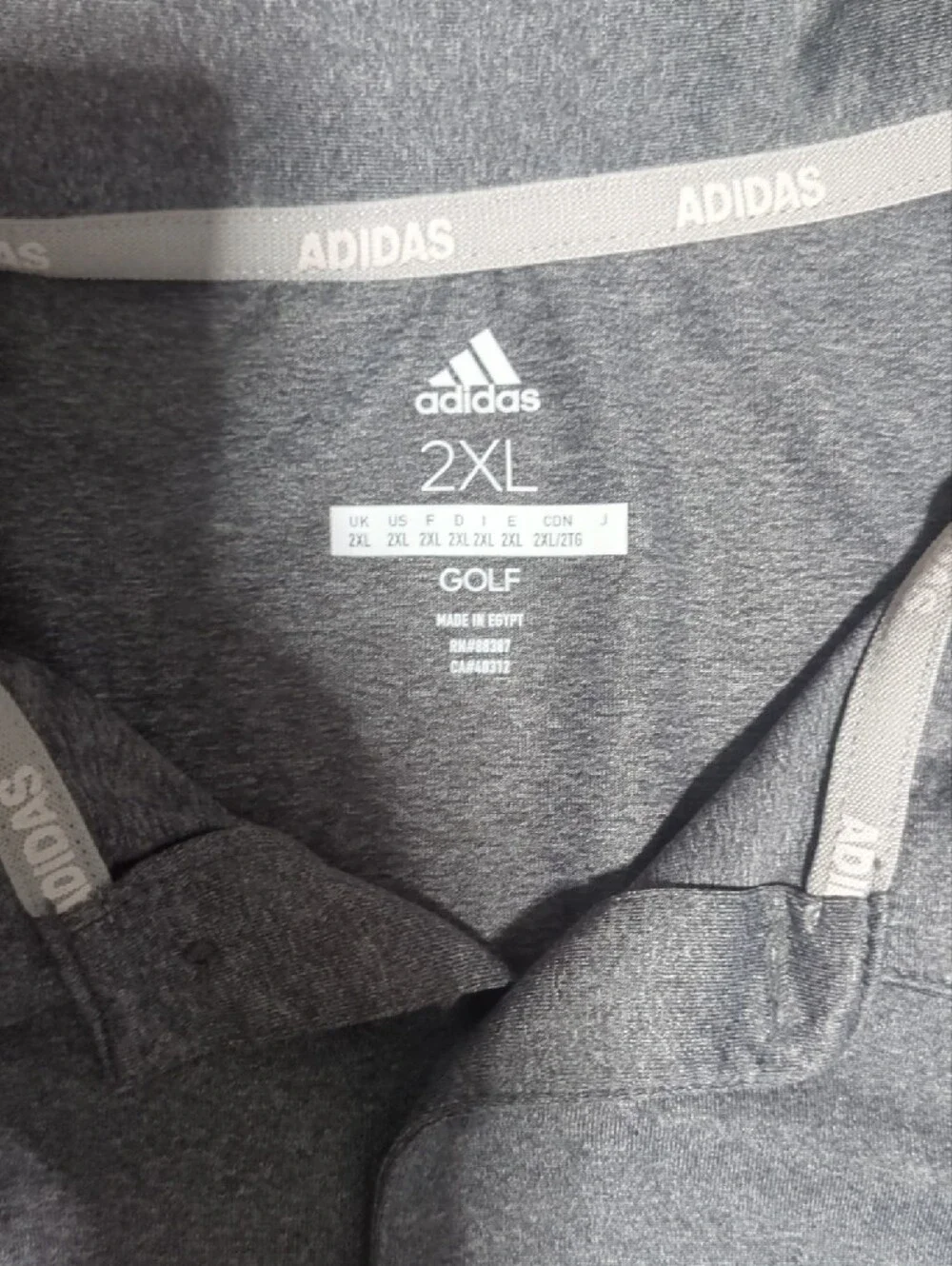 #0134 adidas Gray Golf Polo with Subtle Logo/Jordan Craig Destructed Skinnys
